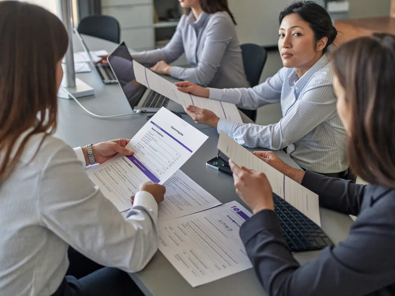 credentialing team working on payer enrollment files